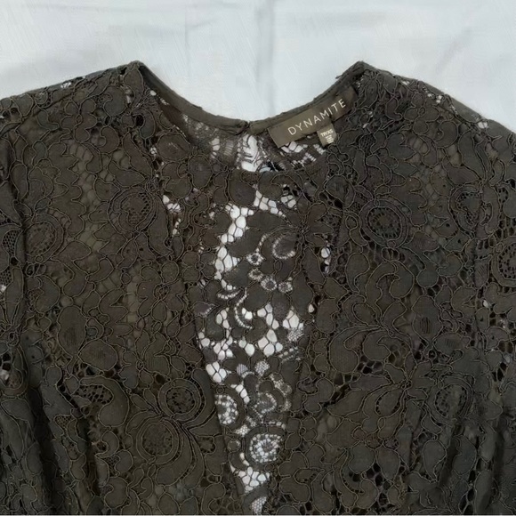 Dynamite Black Lace Backless Romper - Picture 7 of 7